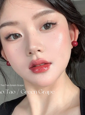 酒红色豆豆珍珠耳钉女复古高级感红色2025新年耳环养耳洞免摘耳饰