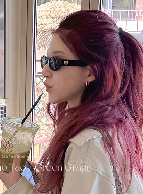 赵露思同款猫眼墨镜女适合方圆脸高级感2025新款椭圆黑色太阳眼镜