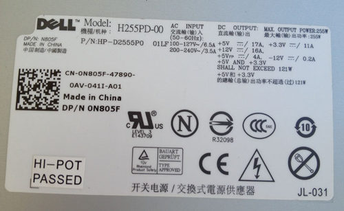一年包换 全新 DELL 360 380 MT 电源 N805F H255PD-00 N255PD-00 - 图0