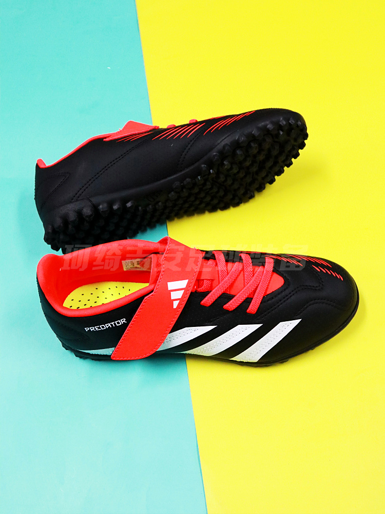 ADIDAS 猎鹰 PREDATOR CLUB魔术贴儿童TF碎钉足球鞋IG5439/IG5438 - 图0