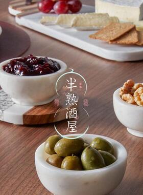 天然进口大理石轻奢个性高级感果盘甜品蛋糕碗碟创意精致碗盘