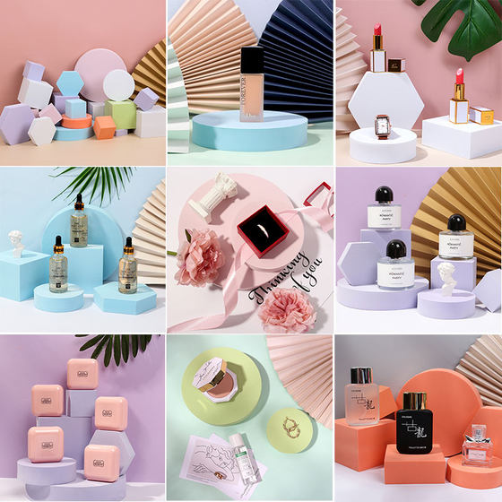Photo props geometry cube Morandi color