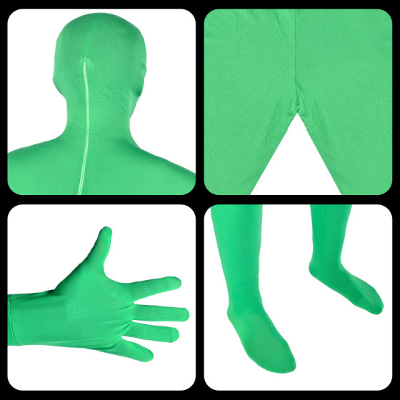 Green screen clothing special effects cutout invisibility cloak gloves clothing