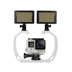 相机双头热靴补光灯支架潜水下支架手柄适用于gopro7小蚁运动相机osmo action配件