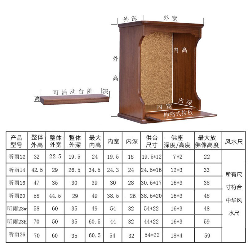 实木佛龛供桌神台柜佛台佛龛财神爷供桌香案柜子神龛壁挂式佛柜-图2