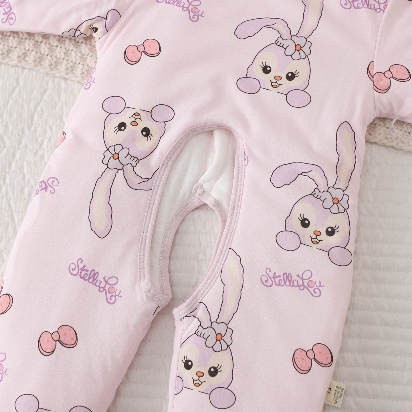 男女宝宝开裆连体衣秋冬棉服婴儿夹棉保暖哈衣爬服睡衣外穿棉衣 - 图2