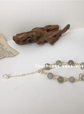 韩国森系冷淡风月光石天然珍珠