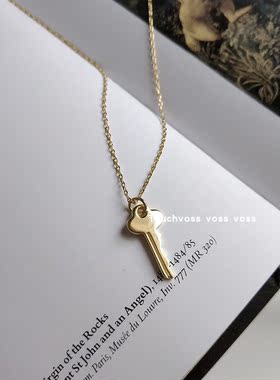 韩国纯银短款饰品钥匙项链