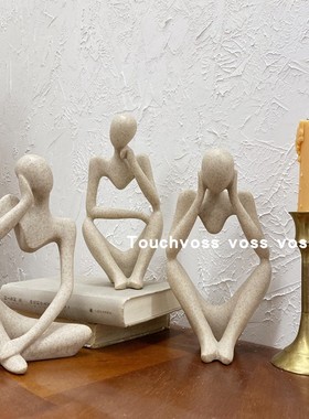 树脂艺术风人物桌面托盘抽象雕塑