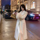 ByYou Winter Cuff Fox Fur Thickened Wool White Woolen Jacket Women's Medium-Length Waisted Woolen Coat