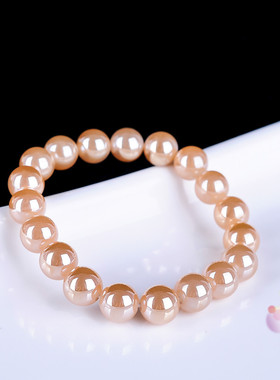 香槟色玛瑙时尚风闺蜜款单圈手串