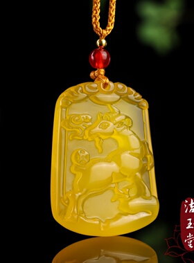 黄玛瑙十二生肖平安招财毛衣链