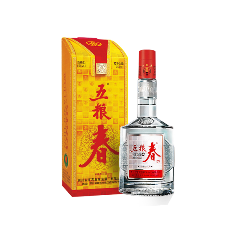 五粮液股份45度五粮春250ml*6瓶浓香型白酒非整箱纯粮食酒