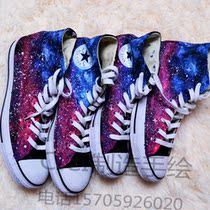 convers*e starry hand painted shoes hand custom lovers CICI manufacturing