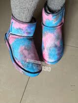 Blue Pink Starry Sky Snowy Boots Handmade Shoes Customize Couple Shoes CICI Manufacturing