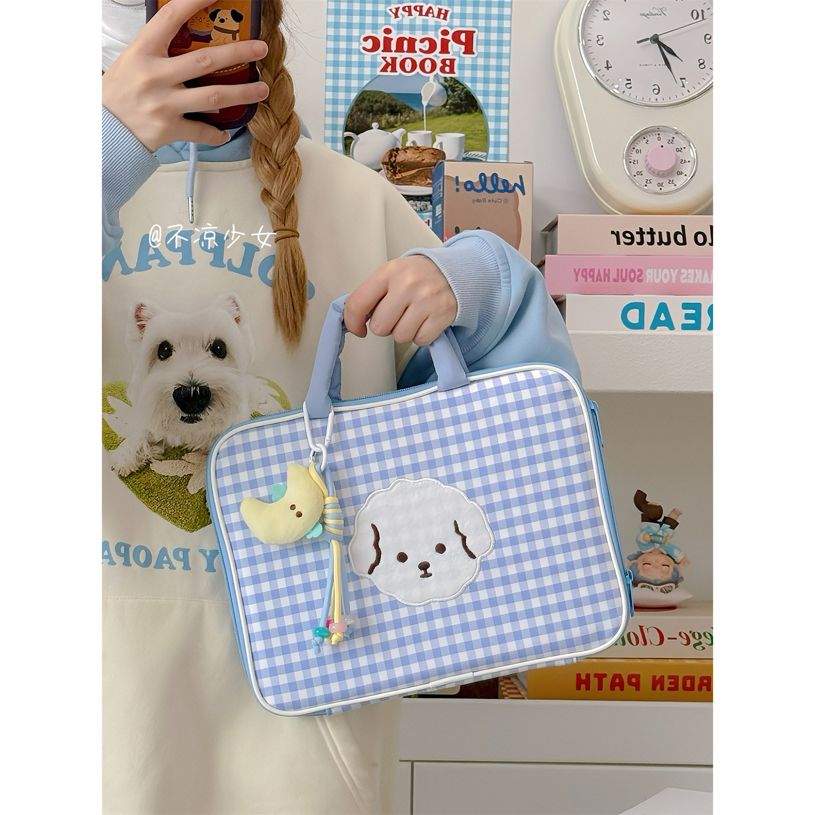 可爱格子卡通11寸iPadpro平板内胆包14寸笔记本保护套电脑收纳包,淘宝优惠券,粉丝福利购,淘宝优惠卷