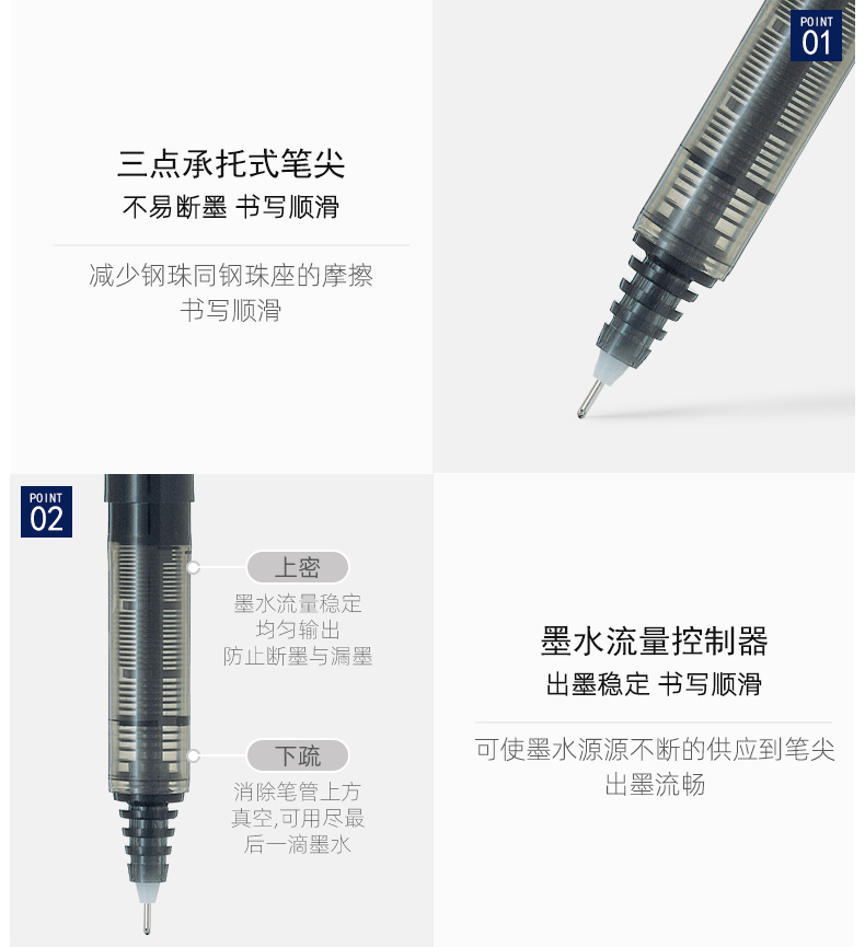 日本pilot百乐笔v5直液式走珠笔水笔酒红手账笔水性办公签字笔0.5mm彩色全针管BX-V5黑红蓝粉紫做笔记专用笔 - 图2