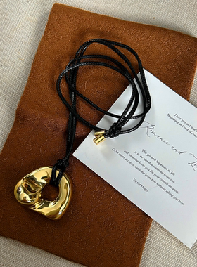 秋冬高级感不规则金属吊坠项链