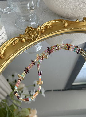 彩虹碎石点点项链法式时尚感轻奢感精致潮流小众设计高级感锁骨链