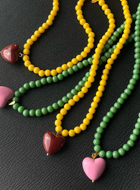 高级感小众项链爱心甜酷锁骨链