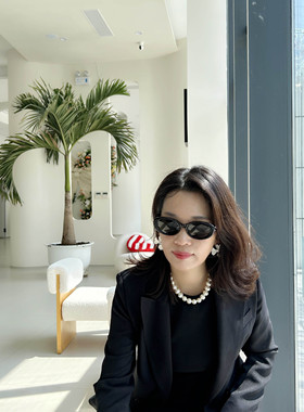 大椭圆珍珠项链网红锁骨链