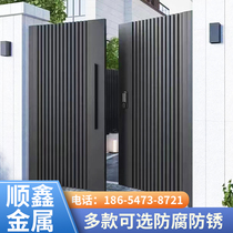 Aluminum Alloy Patio Gate Aluminium Art Villa Doors Double doors Home Entrance Doors Outdoor area Countryside Yard Doors
