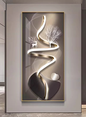 灯光画入户玄关装饰画走廊挂画