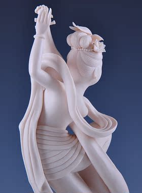 古典人物仕女家居客厅摆件办公酒柜电视柜装饰飞天艺术品陶瓷摆设