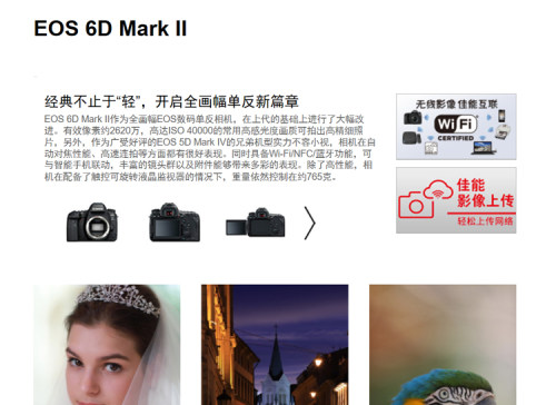 佳能EOS 6D Mark II全画幅数码摄影专业数码高清单反照相机6D2-图1