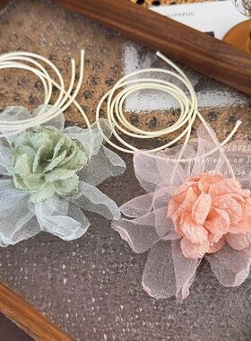 超仙氛围感网纱花朵精致项链复古纯欲风系带choker项圈颈链配饰品