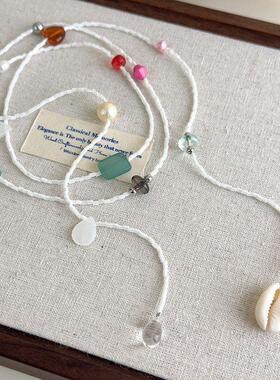 夏日度假风串珠贝壳项链腰链2026新款高级感锁骨链彩色多巴胺配饰