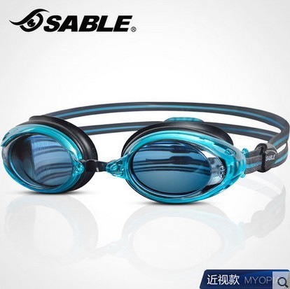 Sable黑貂泳鏡 高清晰防霧近視標準光學游泳鏡RS-2泳鏡片 藍框