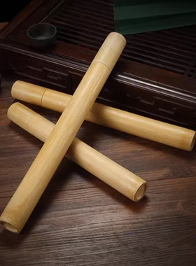 天然竹木线香装香筒便携式香管