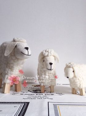 梦田良品zakka出口毛毡木腿摆件