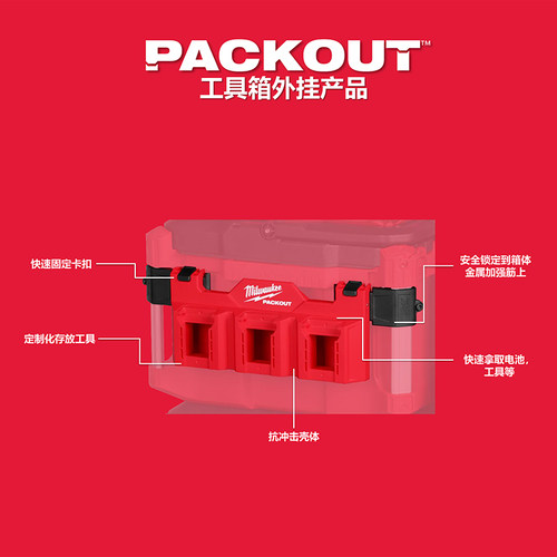 美沃奇milwaukee米沃奇packout工具箱外挂 收纳支架 置物架 挂板 - 图2