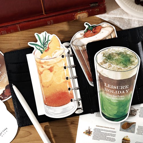 一口咖啡异形明信片可爱饮料咖啡甜品汽水创意生日贺卡留言小卡片 - 图1