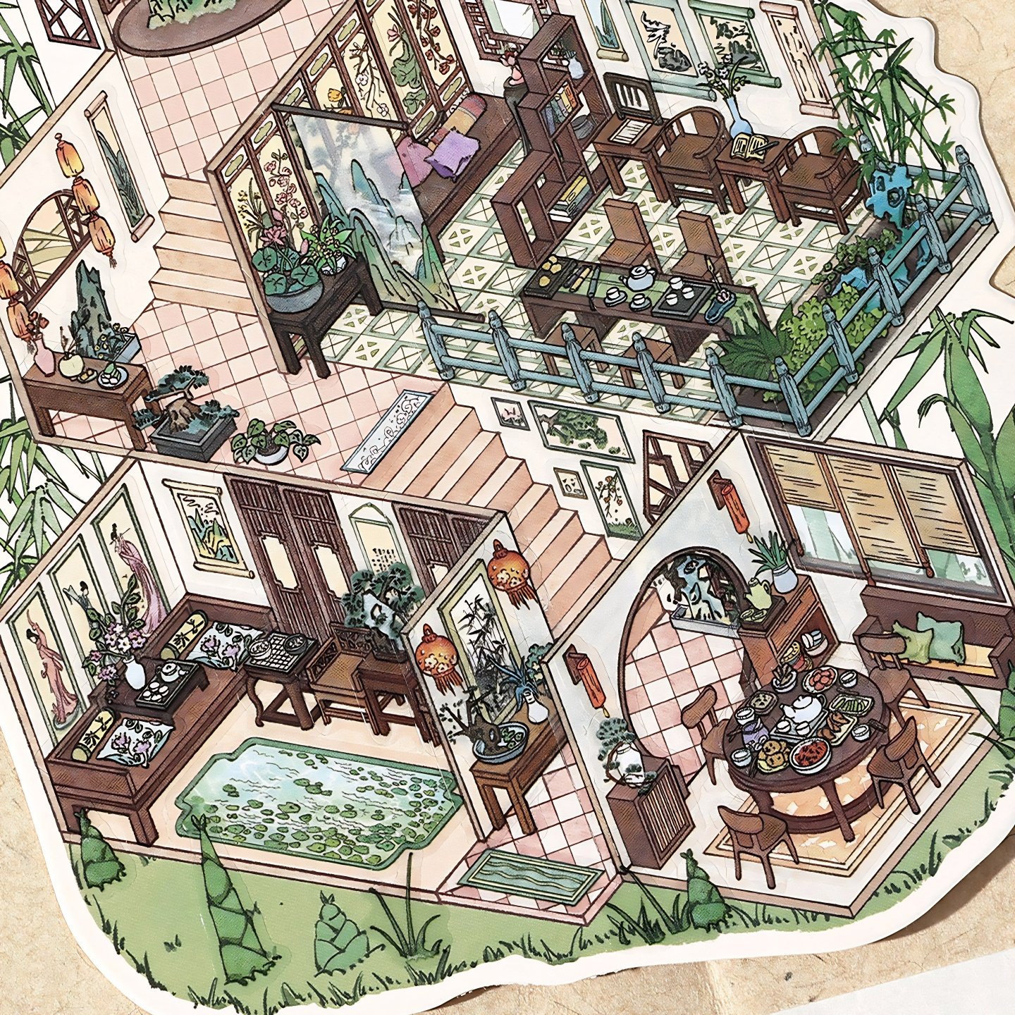 infeelme我的小屋第八弹2.5D造景贴纸可爱diy手工微缩场景贴画,淘宝优惠券,粉丝福利购,淘宝优惠卷