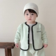 Baby with velvet in autumn and winter, infants and toddlers boneless warm velvet baby clothes cardigan jacket children's simple top