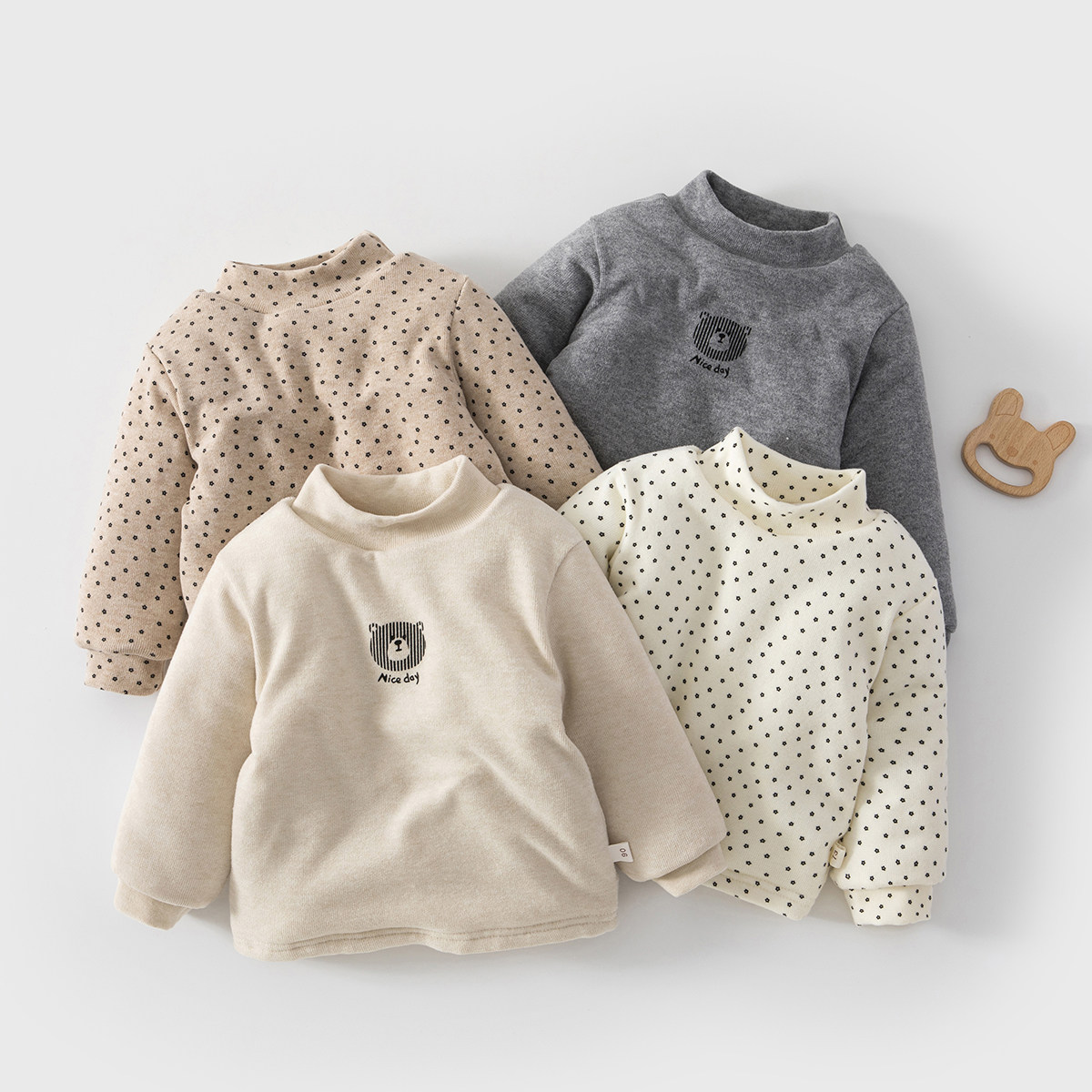 男女宝宝半高领夹棉保暖加绒打底衫男童女童上衣儿童秋衣秋冬,淘宝优惠券,粉丝福利购,淘宝优惠卷