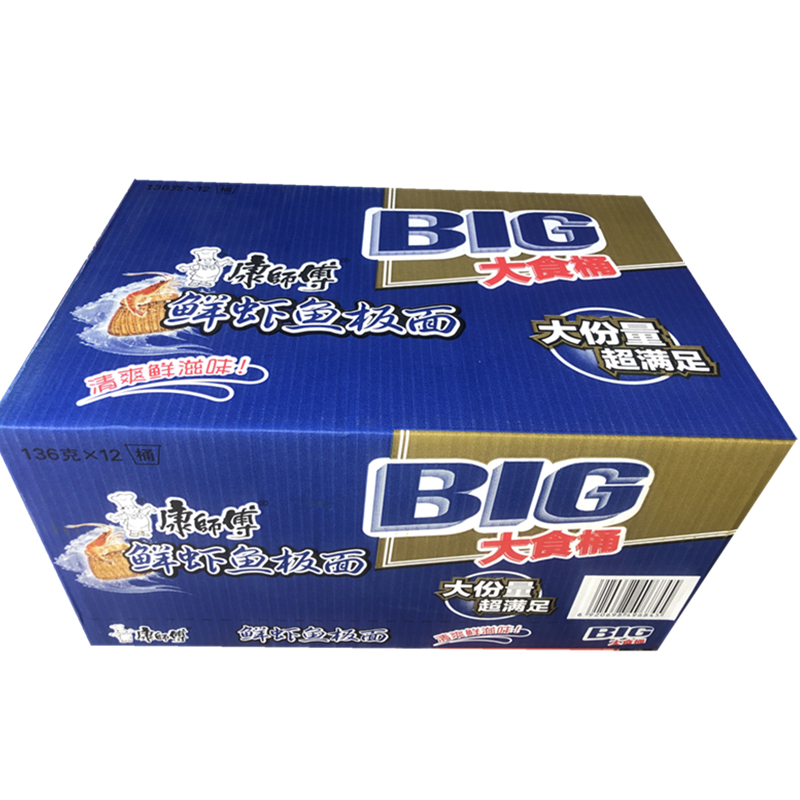 康师傅鲜虾鱼板面方便面大食桶big整箱 桶装泡面超爽king速食容器 - 图3