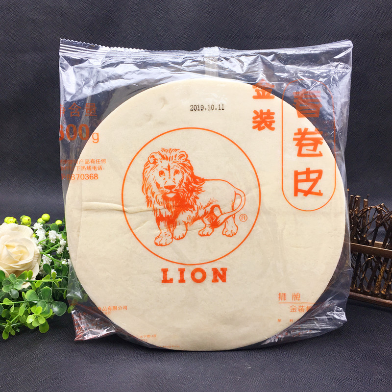 1包多省包邮 春卷皮 狮牌金装 春卷皮 600g 直径21.5CM 冷冻保存 - 图0