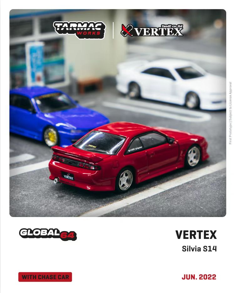 [PDS]Tarmac Works TW 1:64 VERTEX Silvia S14 合金仿真汽车模型 - 图0