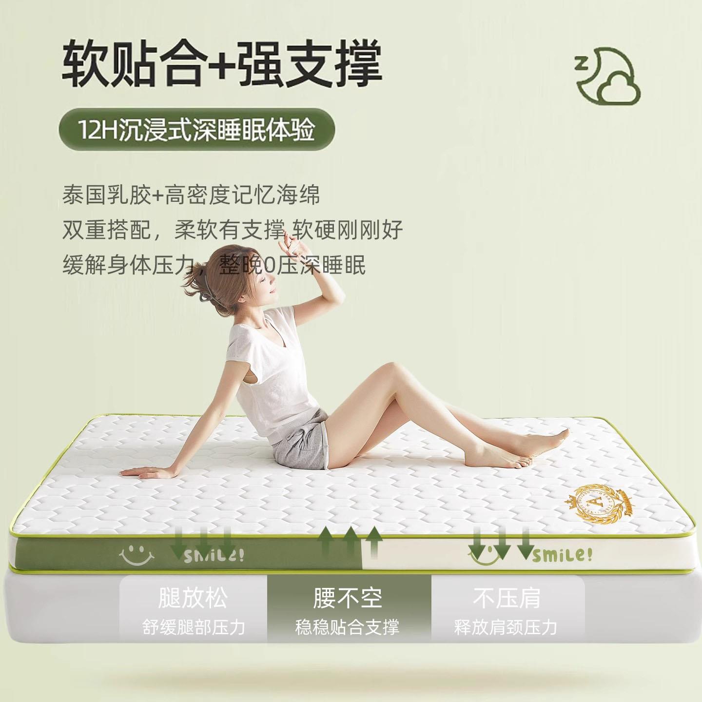 德国新款乳胶记忆棉床垫软垫家用卧室榻榻米海绵租房专用床褥垫子 - 图2