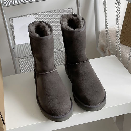 桑坡U家冬季中筒雪地靴女鞋羊皮毛一体女时尚休闲加厚保暖潮流款 - 图3