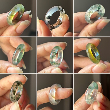 七日拂晓 Chiyoko 小指环 高冰巴西玛瑙金色 玉髓冰白 龙纹戒指