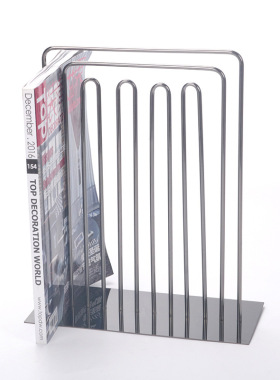 简约现代轻奢铁艺网格书夹客厅书房桌面收纳书立书档样板房摆件