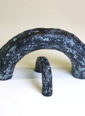 树脂黑白色几何样板房软装饰品