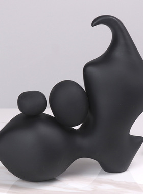 现代简约抽象几何树脂摆件样板间售楼处博古架玄关室内软装艺术品