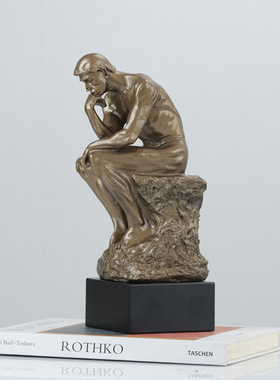 家居摆件欧式现代雕塑思想者工艺品思考者艺术品摆件书靠书夹摆设