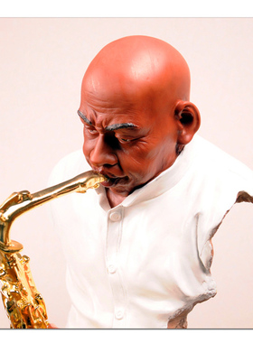 欧美乡村风人物雕像酒吧桌面摆件